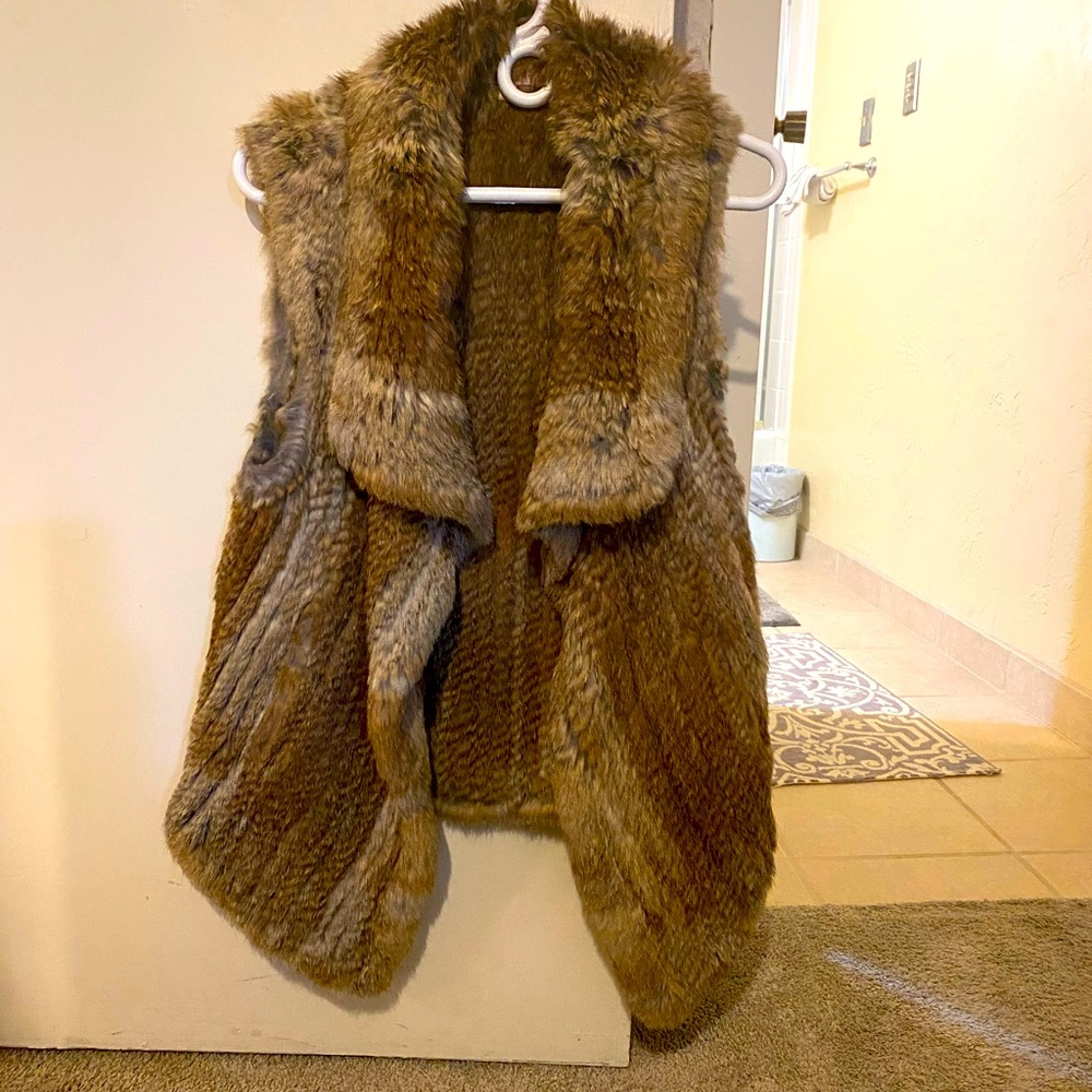 Real rabbit fur vest calypso size S